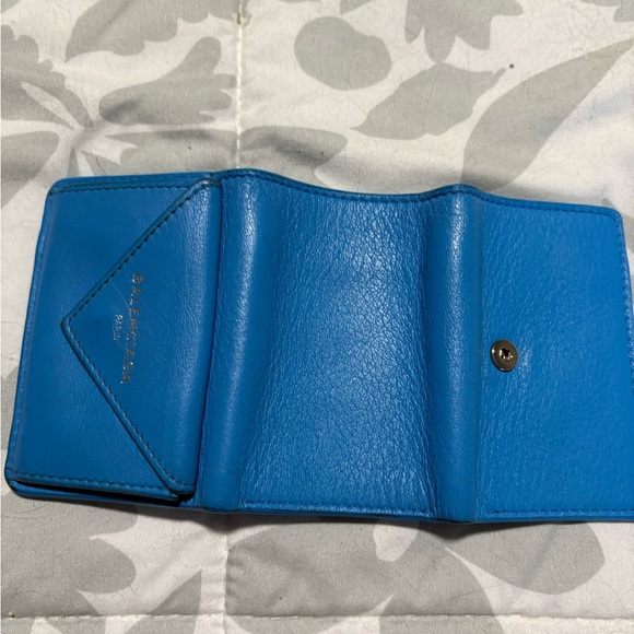 Balenciaga Teal Leather Card Holder - Picture 3 of 7